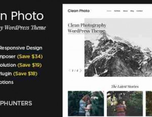 CLEAN PHOTO v1.9.3 摄影组合WORDPRESS主题