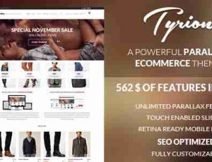 Tyrion 灵活视差购物商城 WordPress主题1.7.0