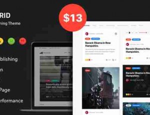 PressGrid v1.3.1 – 前端发布反应和多媒体WordPress主题