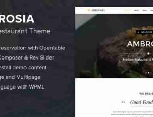 Ambrosia v1.12 Classy Restaurant WordPress主题