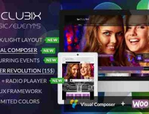 Clubix v2.3.0 – 夜生活，音乐与活动WordPress主题