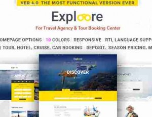 EXPLOORE v5.8- 旅游预订WordPress主题