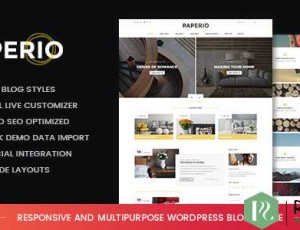 Paperio v1.11 – 响应式和多用途博客WordPress主题