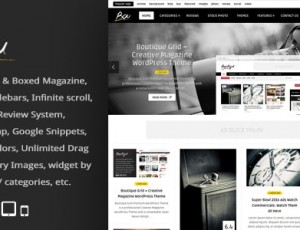 Bou v2.6-Masonry Review杂志博客WordPress主题