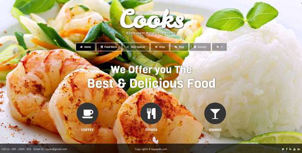Cooks餐厅WordPress CMS主题