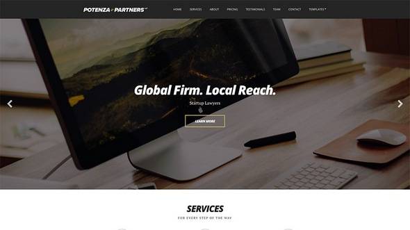 Potenza WordPress的一页商业主题