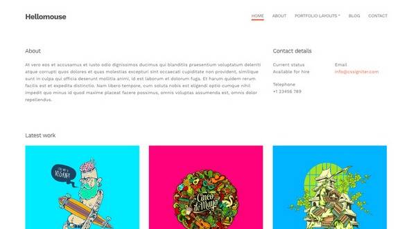 Hellomouse - WordPress的清洁和最小投资组合主题