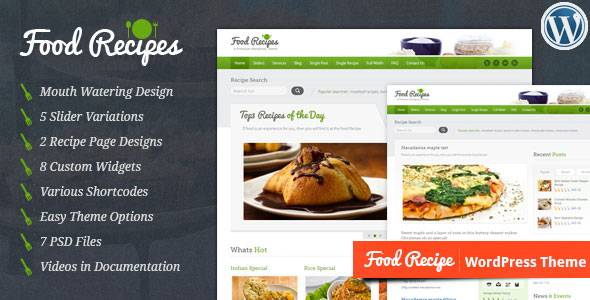 Food Recipes - Themeforest WordPress主题
