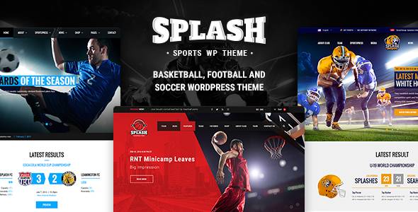 Splash 为足球,足球,篮球,棒球,体育俱乐部运动WordPress的主题