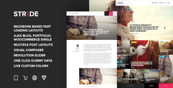 Stride - BackBone QuickLoad网格杂志主题