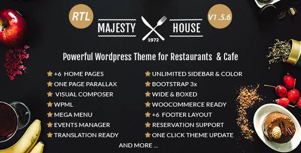 Majesty -餐厅WooCommerce WordPress主题
