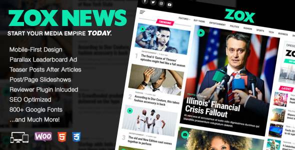 Zox News 专业WordPress新闻和杂志主题