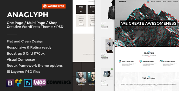 ANAGLYPH - 一页/多页WordPress主题