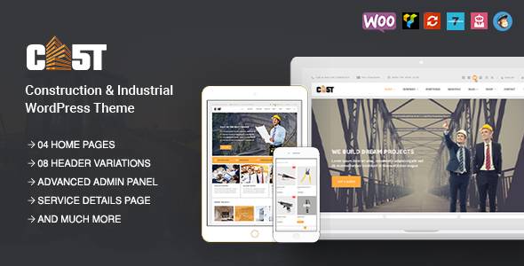 CAST - 建筑,工业和建筑wordpress主题