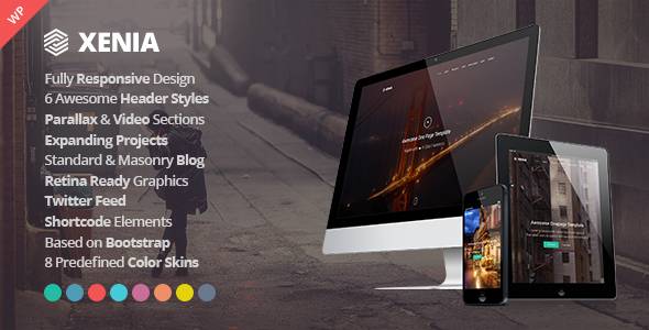 Xenia- 响应式一页Parallax WordPress主题