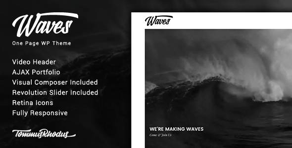 Waves- 全屏视频单页WordPress主题