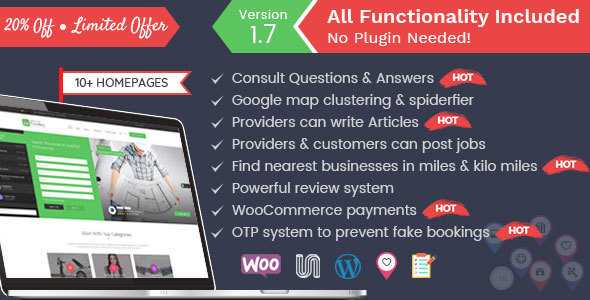 Listingo - 服务提供商,业务查找和目录WordPress主题