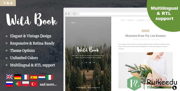 Wild Book 复古,优雅和夏日WordPress主题