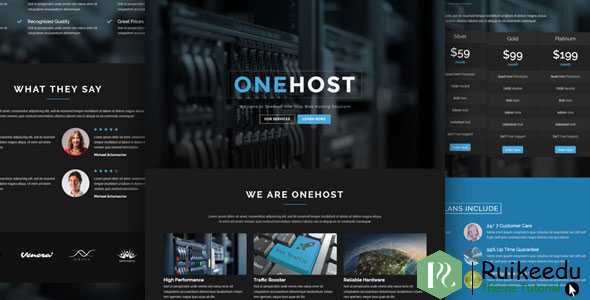 Onehost - 单页WordPress主机主题+ WHMCS