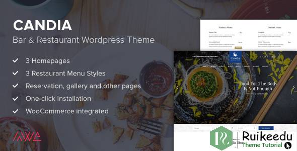 Candia - 酒吧和餐厅WordPress主题