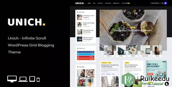 Unich- 无限滚动博客食谱主题