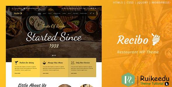 Recibo - 餐厅/美食/厨师WordPress主题
