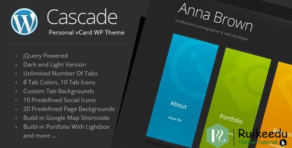 Cascade - 个人vCard WordPress主题