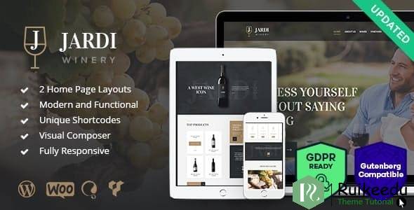 Jardi-酿酒厂,葡萄园和葡萄酒商店WordPress主题