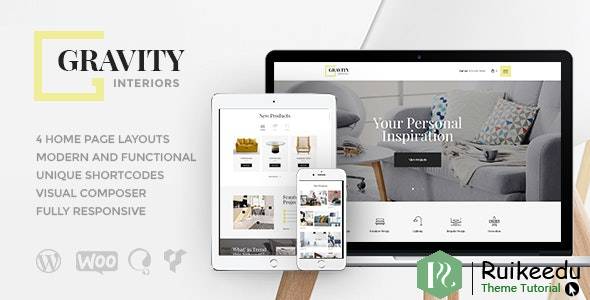 Gravity 当代室内设计和家具店WordPress主题