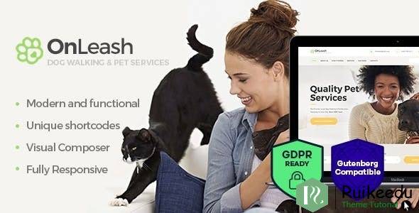 OnLeash -Walking狗和宠物服务兽医WordPress主题