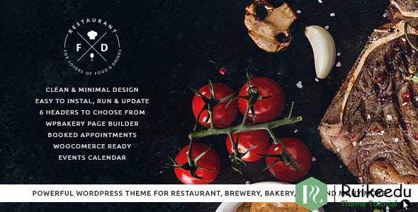 Food & Drink -优雅的咖啡厅和餐厅WordPress主题