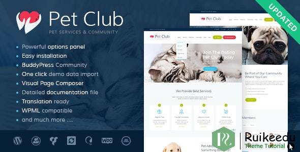 Pets Club -宠物店和繁殖兽医WordPress主题