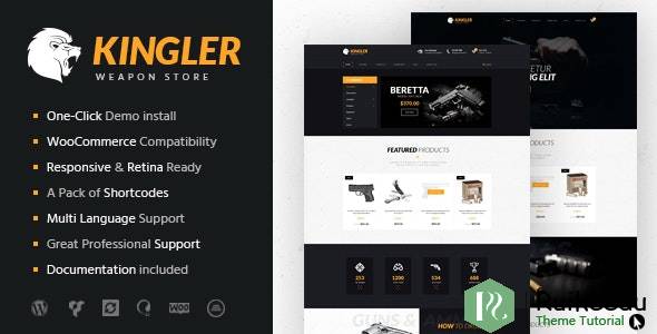 Kingler 武器商店和枪支训练WordPress主题